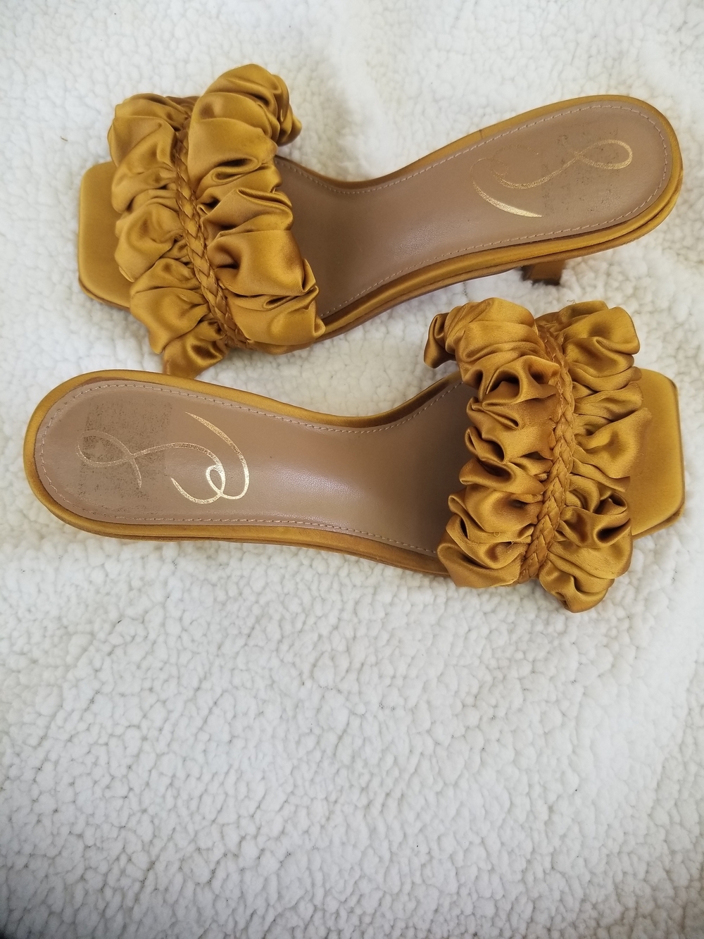 Ruffled Satin Sam Edelman Kitten Heels - Picture 4 of 5